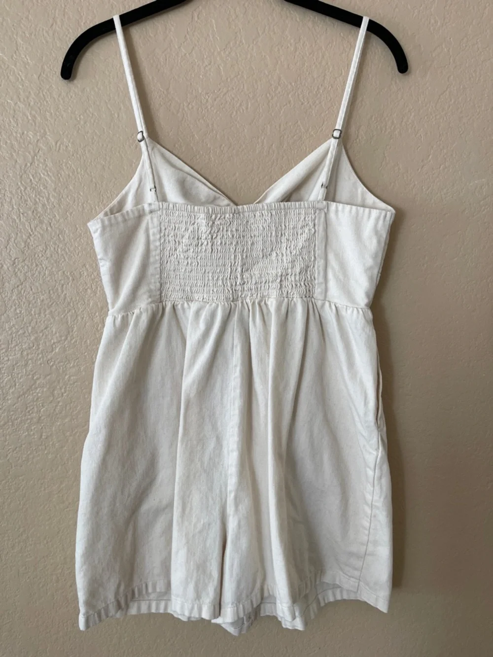 Old Navy Cream Twist Front Smocked Romper - Picture 3 of 3